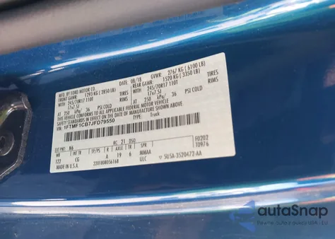 2018 Ford F-150 Xl from USA, damaged, VIN 1FTMF1CB7JFD79550